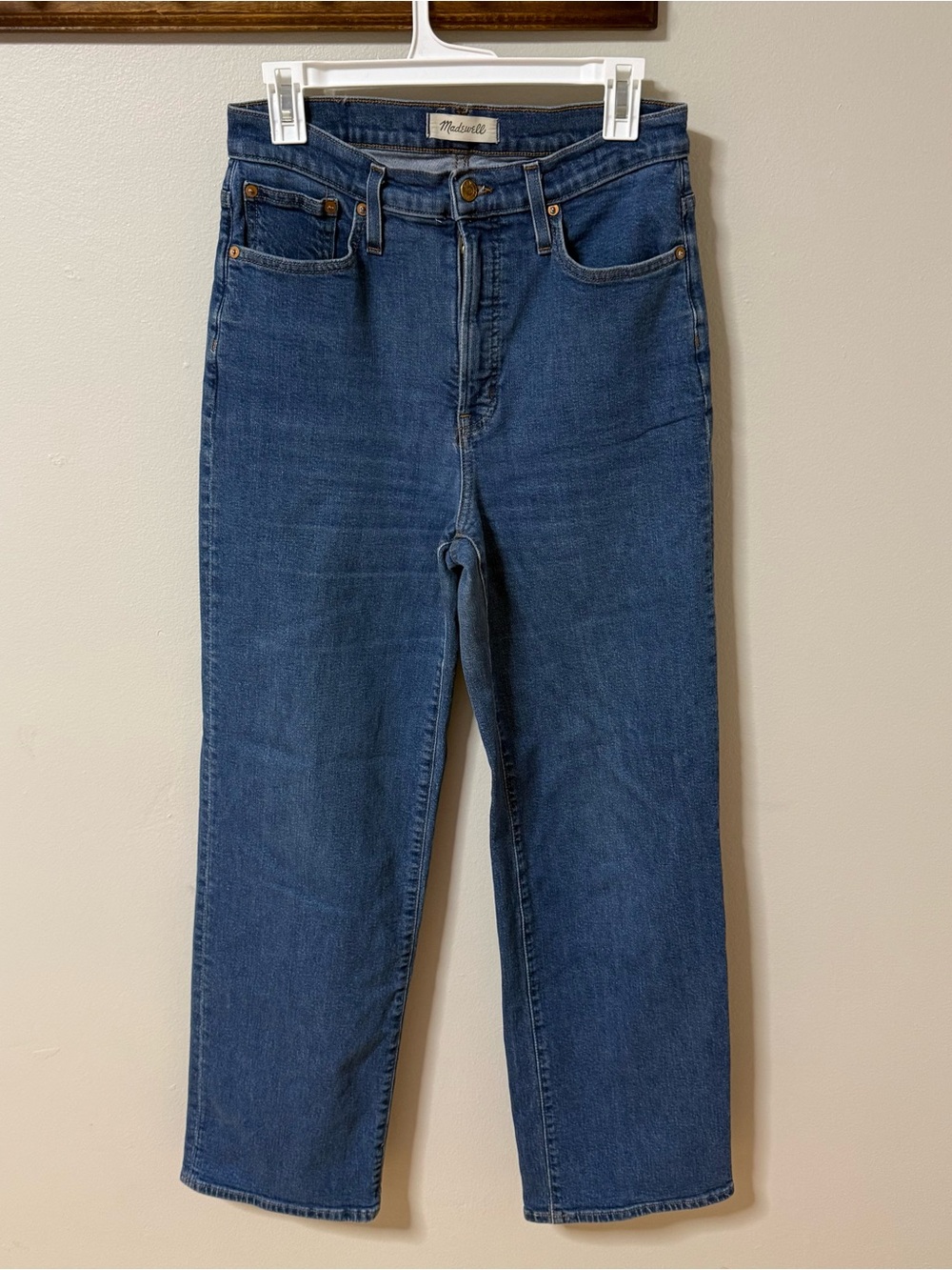Women's Madewell Perfect Vintage Wide Leg Jean 28 Blue Cotton Denim High Rise